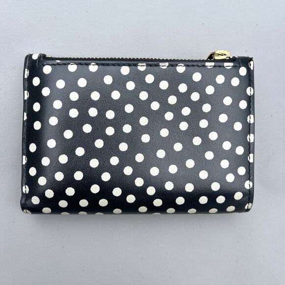 Saint Laurent YSL-Plaque Polka-Dot Print Leather Compact Card Holder Wallet - Picture 4 of 13